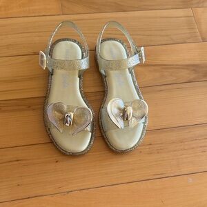 Mini Melissa Kids Glittery Gold Sandals